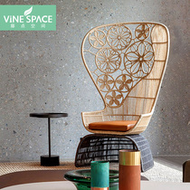 Outdoor creative leisure Hotel furniture Open-air balcony Garden Courtyard Villa Hall Model room Rattan woven rattan table and chair