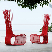 Customized Outdoor Furniture Art Sofa Creative Hotel Vikuji Bamboo Bookshop Café Table and Chair