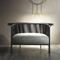 Nordic garden Outdoor furniture Leisure balcony Indoor rattan woven rattan chair New Chinese rattan sofa Model room Sales Department