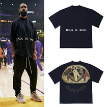 Kanye West JESUS ​​IS KING Chicago religious oil painting short-sleeved Jerry Kanye same T-shirt