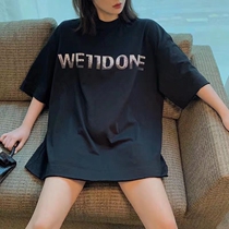 2020 summer new we11done hot silver three-dimensional letters short-sleeved mens and womens welldone loose short T-shirt