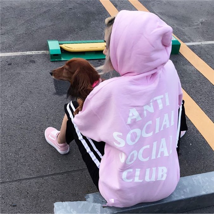 ins super fire ANTI SOCIAL SOCIAL CLUB hooded sweater male and female couple ASSC Kanye coat