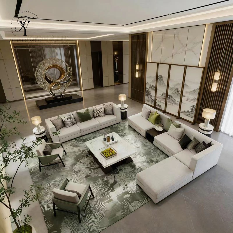 Modern Minimalist Hotel Lobby Sofa, Sales Office Model Room, Club Meeting Sofa, Beauty Salon Reception Area Sofa