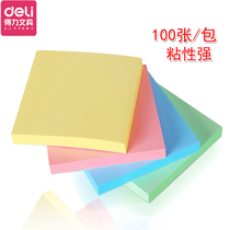  7737 Deli color post-it note paper Square post-it note N-word sticker Post-it note paper message sticker 100 sheets