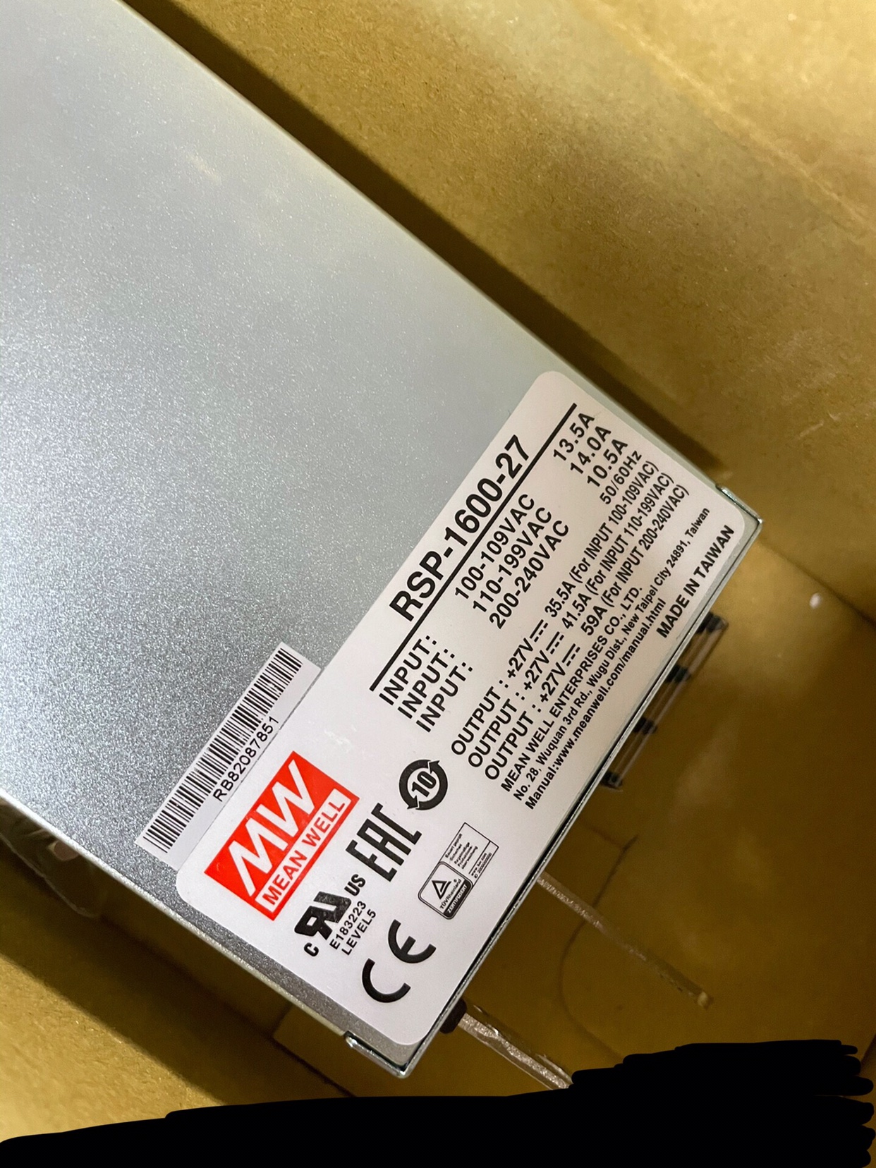 Taiwan Mingwei can be paralleled switching power supply RSP-1600-12 15 24 27 36 48