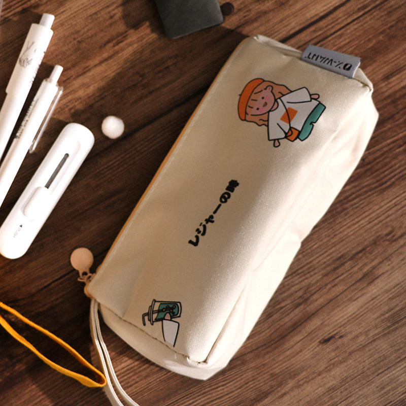 Korean version Jane about large capacity Canvas Pen Bag Brief Lady Cornetto Functional Tennis Red Teenage pencil case Salt Department High School