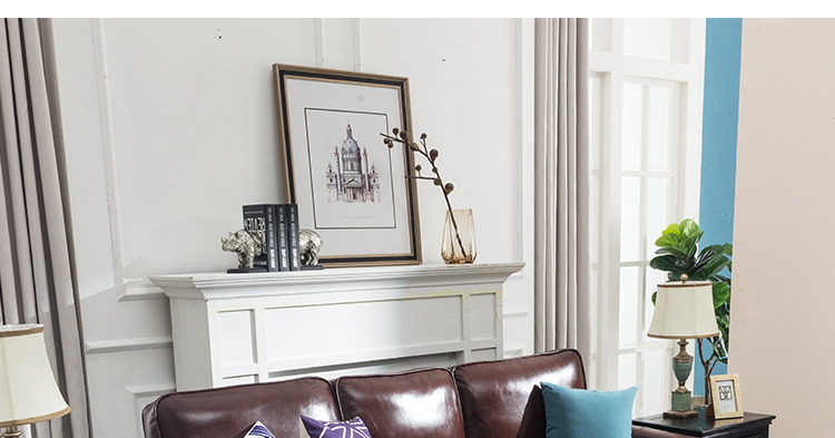 sofa da da bò Mỹ đơn vị nhỏ của ba bit Địa Trung Hải phòng khách sofa da Xuống - Ghế sô pha ghế sofa đơn dài