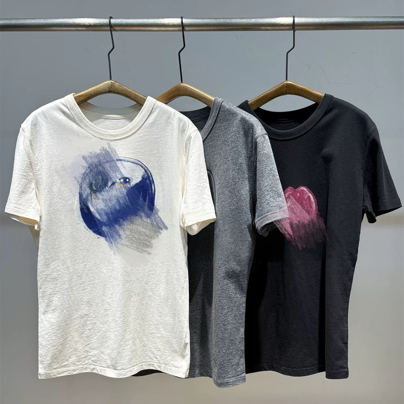【Jiangnan】Authentic Cut-Label 2026 Spring/Summer New Style Regular Shoulder Graffiti Animal Print Round Neck Slim-Fit T-Shirt Women's Top 830