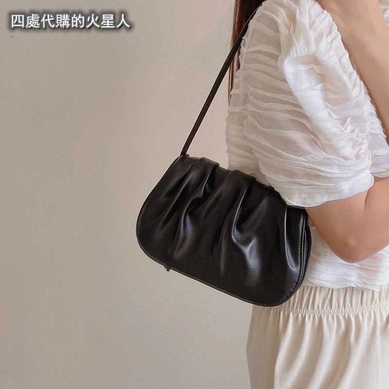 French ZAMP Black Folds Clouds bag Women's autumn leisure 100 hitch a small crowd design Feel Inclined Satchel 2021 New Tide