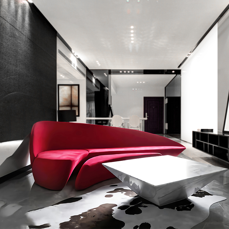 Custom fashion furniture fiberglass moon sofa hotel club creative curved outdoor special-shaped chair leisure seat