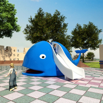 Customized outdoor super large whale children spiral slide cartoon sculpture seat amusement equipment glass steel slide