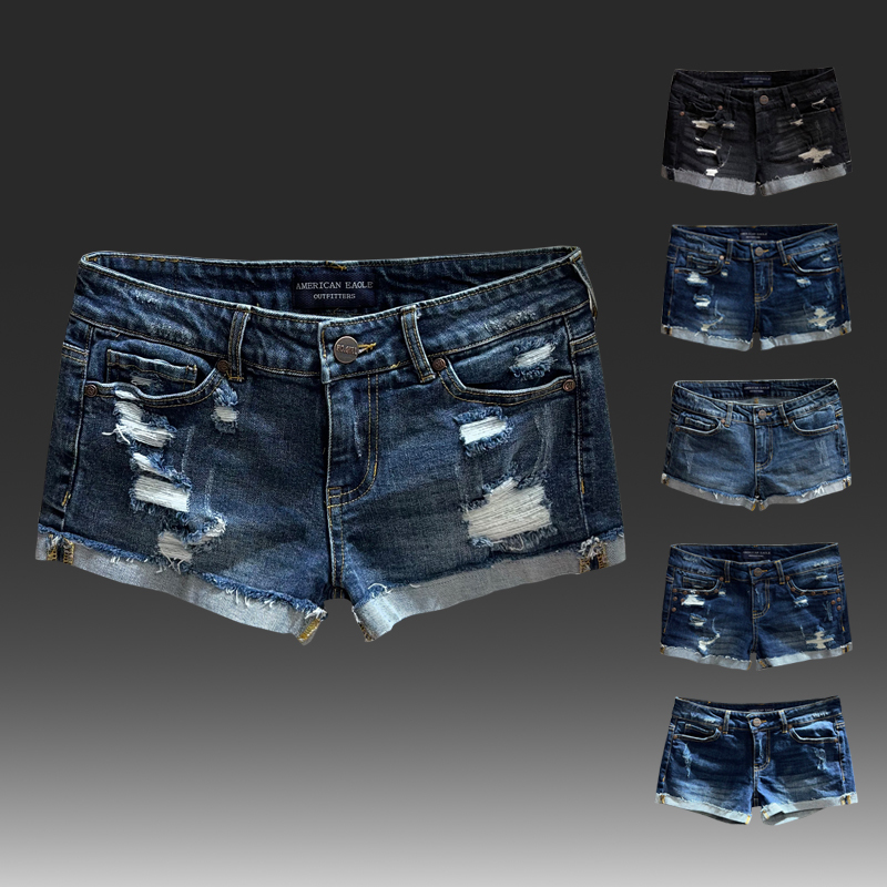 Original Export Cotton Butt-Lifting Slim-Fit Distressed Unique Low-Waist Denim Shorts/Shorts for Women Original Export Cotton Butt-Lifting Slim-Fit Distressed Unique Low-Waist Denim Shorts/Shorts for Women