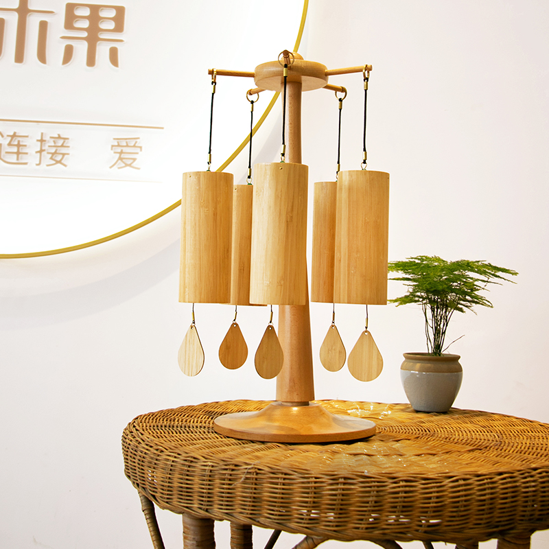 Koshi Wind Suzuki Shelf France Bamboo Tabletop Pendulum table Song Poetry and String Sound Therapy Hand Bell Beech Wood Shelf