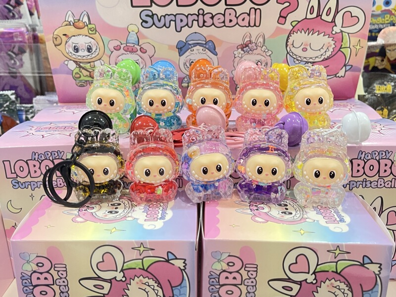Labubu Quicksand Bottle Creative Oil Filled Keychain Children's Toy Gift Student Figurine Anime