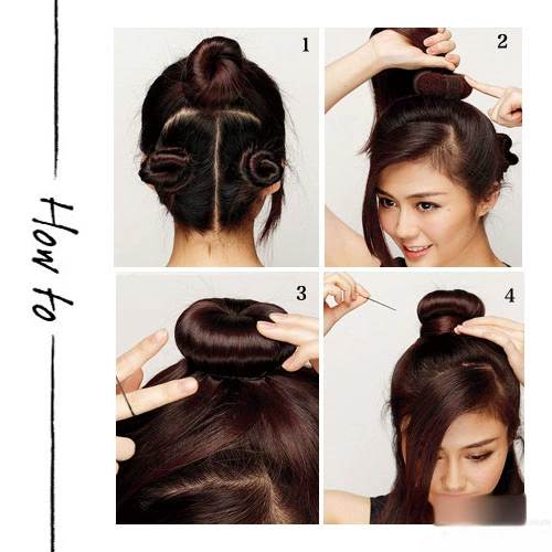 Элегантная повязка на голову, заколка для волос, пончик, аксессуар для волос, японские и корейские