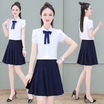 Summer new short-sleeved shirt kindergarten kindergarten teacher garden uniform teacher female suit skirt early education center teacher work clothes