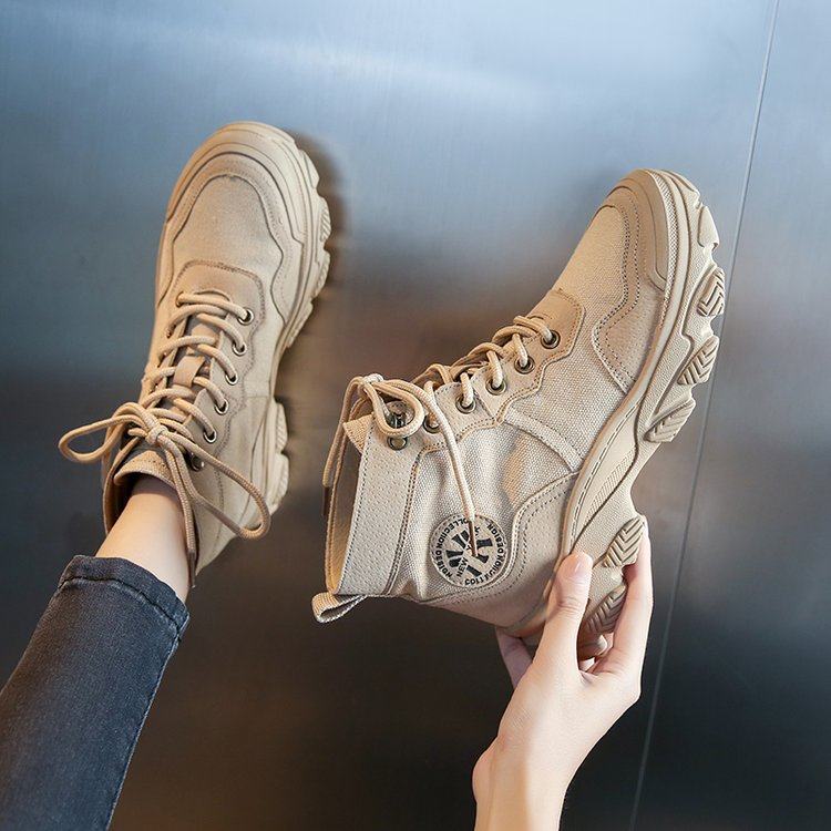 2026年春夏新作 厚底カジュアルマーチンブーツ（レディース）、人気の学生向けデザートブーツ、ブリティッシュスタイルアンクルブーツ