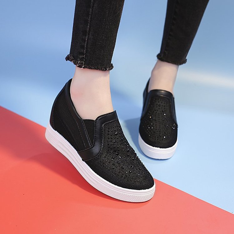 Summer Mesh Shoes for Women, Breathable Mesh Surface, Height-Increasing Sneakers, 2026 New Versatile Trendy Slip-On Casual Shoes