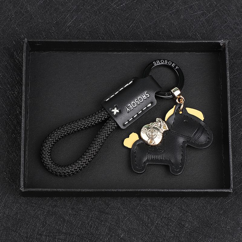 Handmade Genuine Leather Keychain Lanyard, Cowhide Key Pendant, Leather Cord, Xiaohongshu Car Accessory for Men and Women
