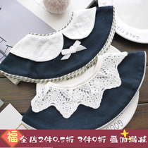 Waterproof cotton female baby saliva towel spring and summer breathable girl baby lace elegant fake collar 360 degrees
