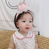 New Han Edition Child Baby Princess Pink Girl Baby Hairdress with Crown 100-day Birthday Hair