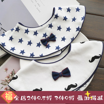 Waterproof cotton male baby saliva towel summer thin boy baby bib rice pocket fake collar 360 degree rotation