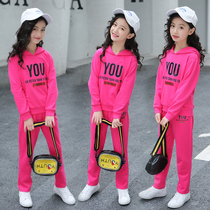 Childrens Clothing Girls Autumn Clothing 2021 New Sports Suit Girls Clothing Big Children Foreign Air Trendy Children Two Sets