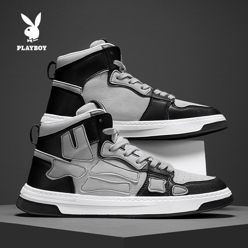 Playboy shoes 2022 new personality shoes amiri bone tide high - cylinder shadow gray tide shoes in spring and summer
