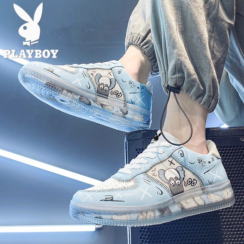 Floral Playboy aj men's shoes 2021 new plus suede joint wave shoes casual winter jelly bottom Air Force One board shoes