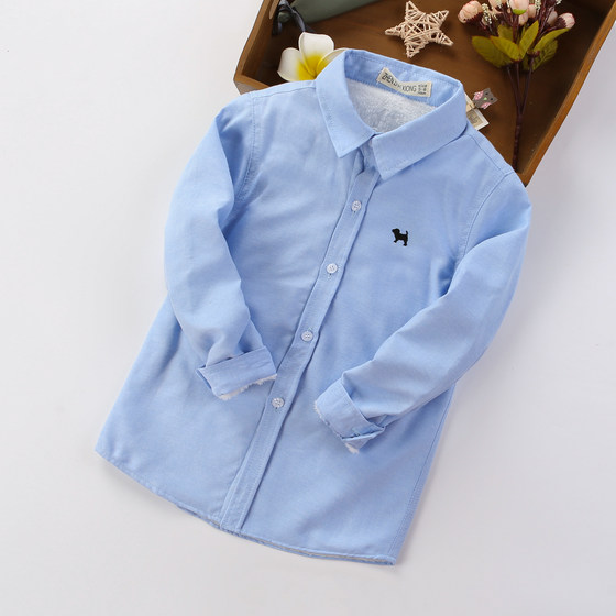 Children's clothing boys' long-sleeved shirts 2022 new children's thickened shirts for middle and large children little boys spring and autumn velvet shirts