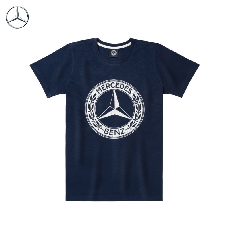 Mercedes-Benz Official Flagship Store Retro Star Emblem Pattern T-Shirt Short Sleeve Half Sleeve