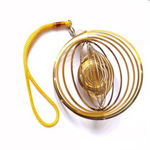 Round Chinese Modern Adornment Golden 3d Solid Swivel Wind Bells Hanging Accessories Creative Girls Bedroom Air Hanging Accessories