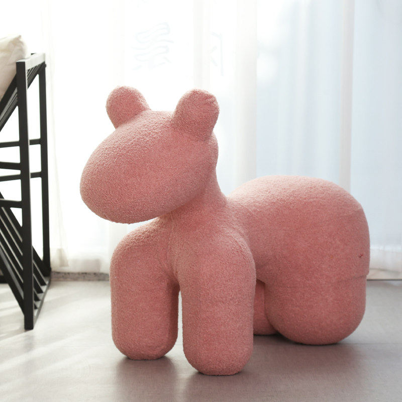 Creative Mega Fauna River Horse Stool Leather Doll Changing Shoes Stool Home Lion Elephant seat giraffe Cartoon Stool