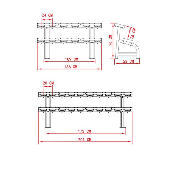 Dumbbell Rack for Home Use, Three-Layer Professional Dumbbell Stand, Multifunctional Commercial Display Rack for Fitness Equipment