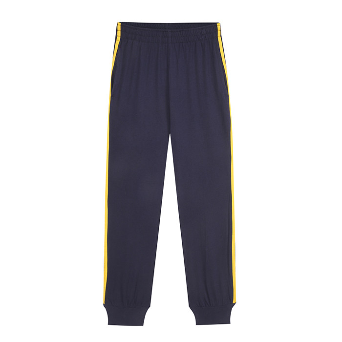 Huizhou unified school uniform autumn trousers primary school students dark blue double yellow striped sports pants sangzhou school uniform sanitary pants