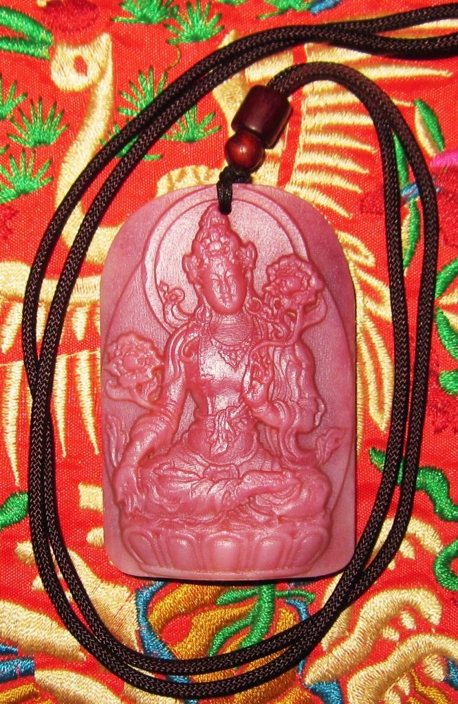 Tibetan yak bone blood bone engraving card handlebar piece Guanyin