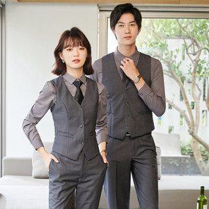 Suit Vest, Professional Suit, Business Formal Wear, Hotel Style Workwear, Restaurant Front Desk Cashier, Ktv Work Uniform