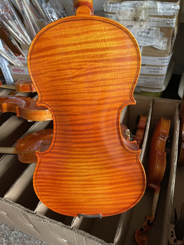 Whole Board Tiger-Striped Solid Wood Violin, Handmade, for Children and Adults, Professional Grade Examination Instrument for Students and Teacher Instruction