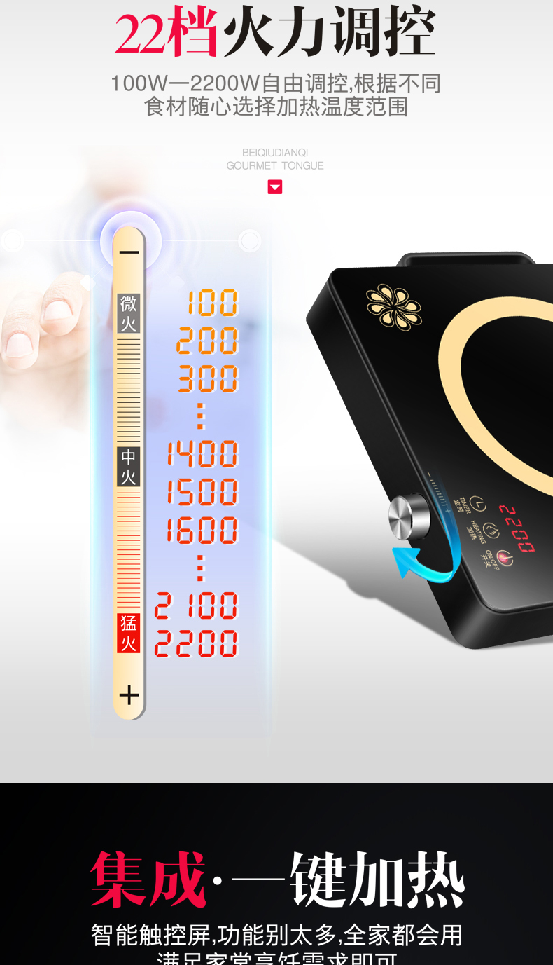 bếp từ sunhouse điện máy xanh Bếp điện từ đặc biệt để gửi một bộ đầy đủ với một bộ nồi thông minh bán cầu nhỏ bóng Bắc tiết kiệm pin chính hãng bếp từ saiko