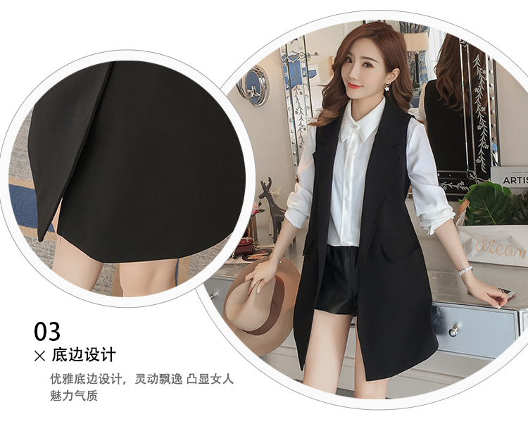 Fat MM mùa thu mới của phụ nữ Phiên bản Hàn Quốc của bộ vest vest nữ dài XL áo mùa xuân và mùa thu là áo vest nữ áo vest nữ