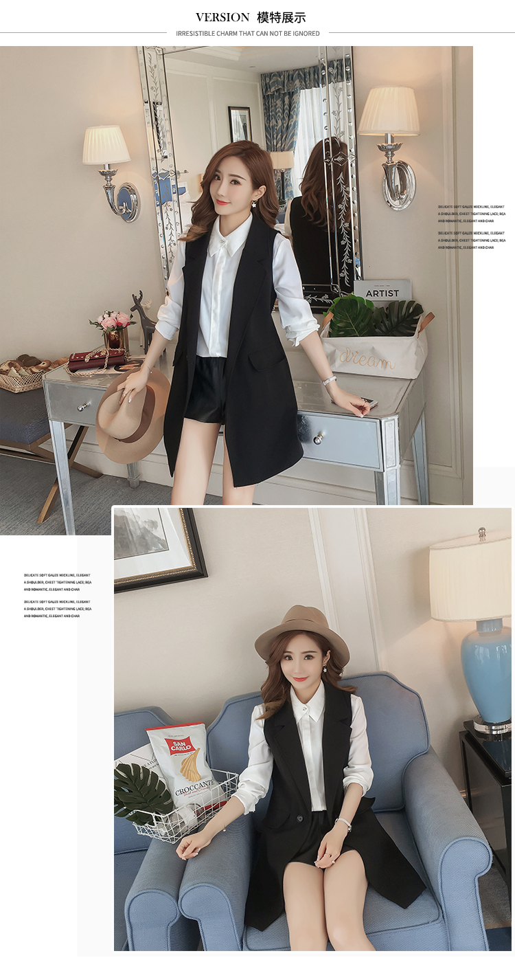 Fat MM mùa thu mới của phụ nữ Phiên bản Hàn Quốc của bộ vest vest nữ dài XL áo mùa xuân và mùa thu là áo vest nữ áo vest nữ