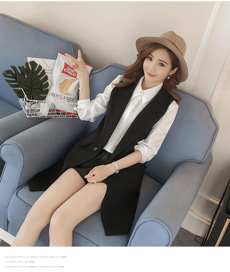 Fat MM mùa thu mới của phụ nữ Phiên bản Hàn Quốc của bộ vest vest nữ dài XL áo mùa xuân và mùa thu là áo vest nữ áo vest nữ