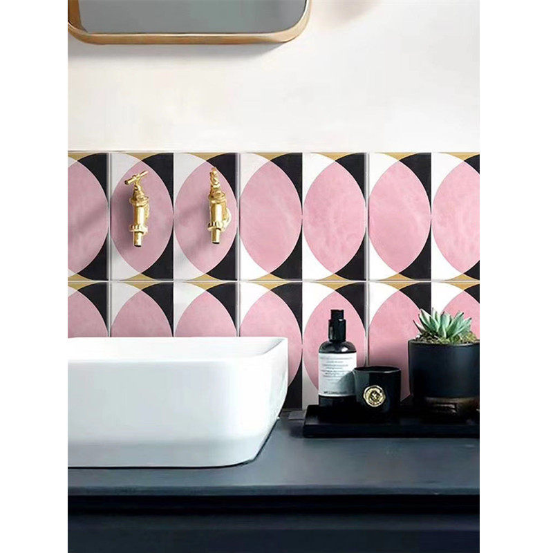 Abject wind exotic flower tiles Nordic retro kitchen bathroom tiles Moroccan Balcony Entrance floor tiles Wall tiles