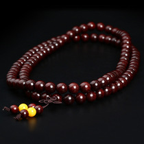 New old material Venus Indian small leaf red sandalwood hand string 108 beads Wen play sandalwood rosary bracelet for men and women