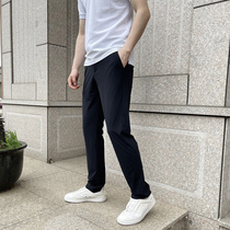 Comfort cool and cool down with type men Summer pure color Business thin section Anti-crease breathable casual long pants 5815