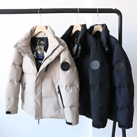 Бархатный демисезонный утепленный пуховик для отдыха, гусиный пух