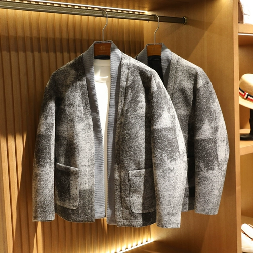 Осенний японский ретро шерстяной кардиган, китайский стиль