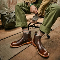 Classic but Chelsea more through the taste of the first layer of Crazy Horse leather British retro boots mens shoes 4028