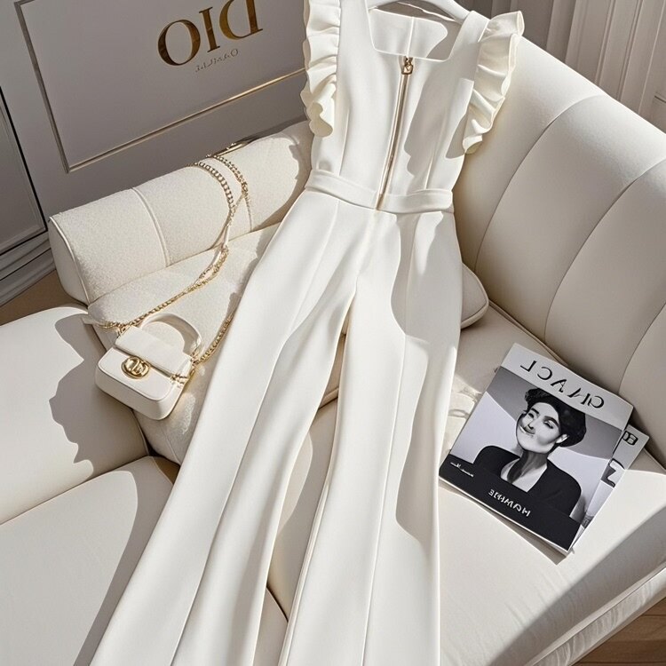White Vest Jumpsuit 2026 Super Popular Spring New Style Elegant and Classy Socialite Age-Reducing Unique Jumpsuit
