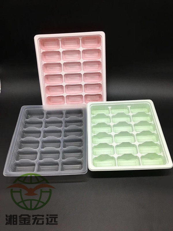 Direct sales disposable lunch box Plastic dumpling box Dumpling tray Dumpling box Delivery packing box thickened 18 cells